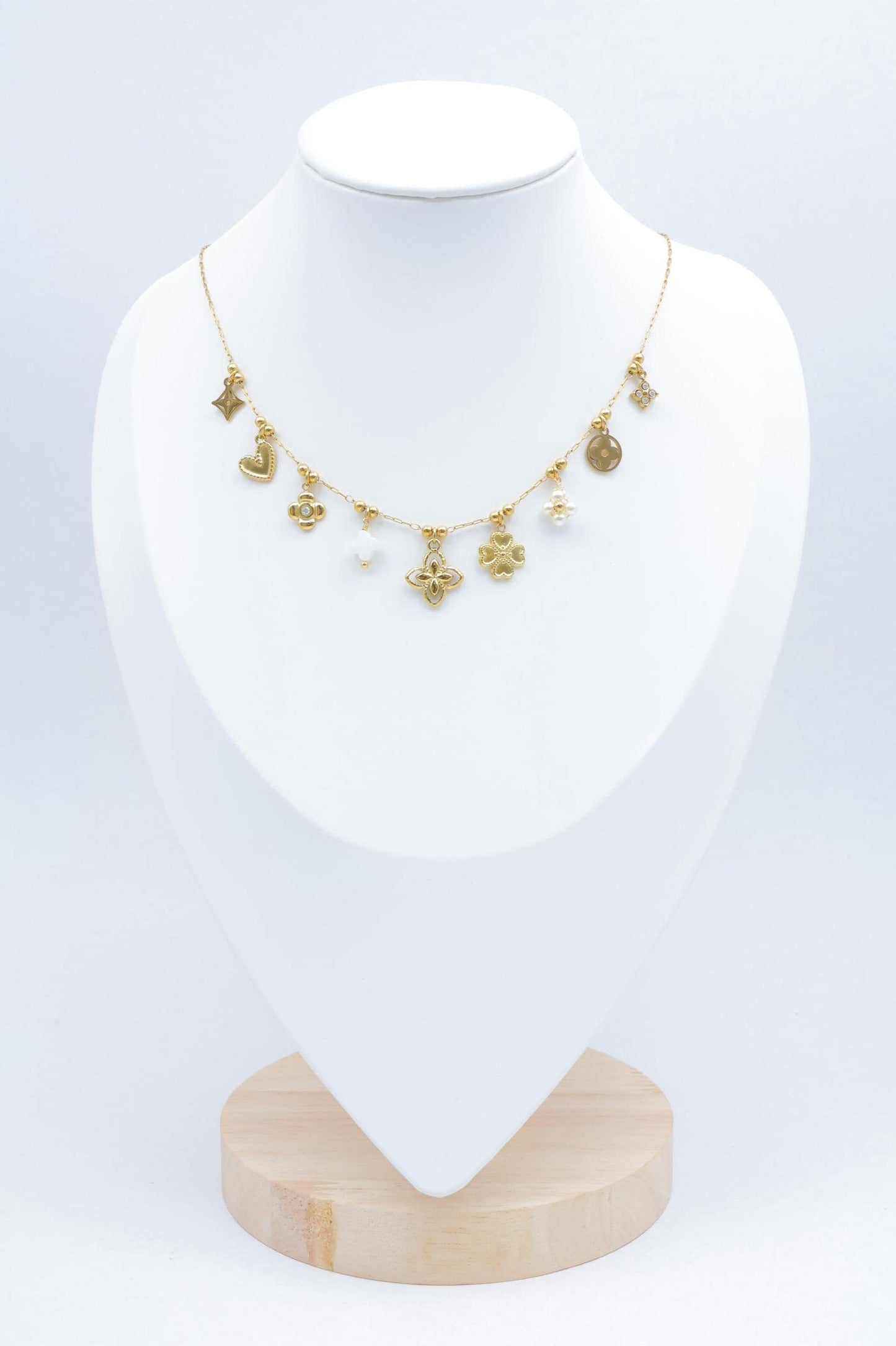Collier fine breloque bohème en acier inoxydable doré