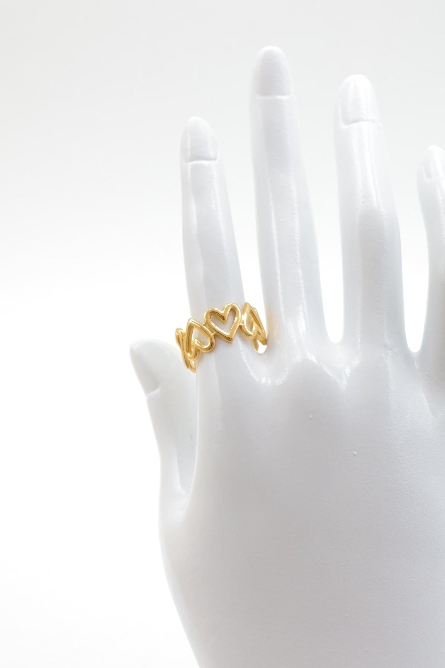 Bague Luvia - Bague ajustable à cœurs - Acier Inoxydable