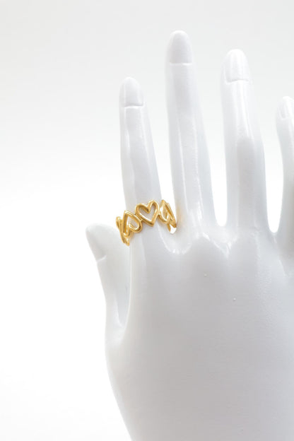 Bague Luvia - Bague ajustable à cœurs - Acier Inoxydable