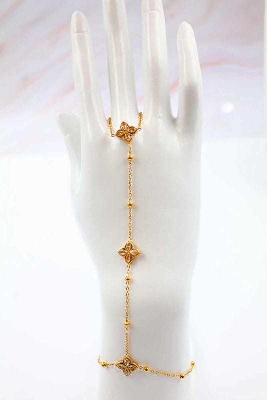 Bracelet Aina - Bracelet de main trèfles - Acier inoxydable