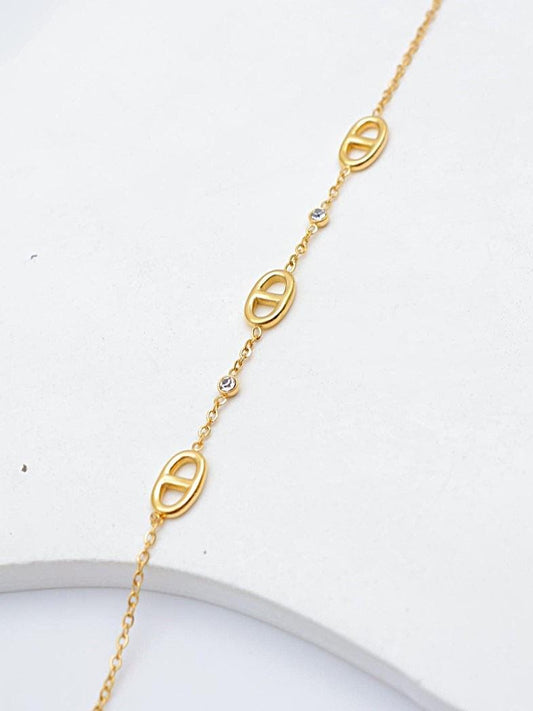 Bracelet motif maille marine en acier inoxydable