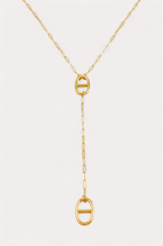 Collier Sautoir en Y motif Maille marine en acier inoxydable