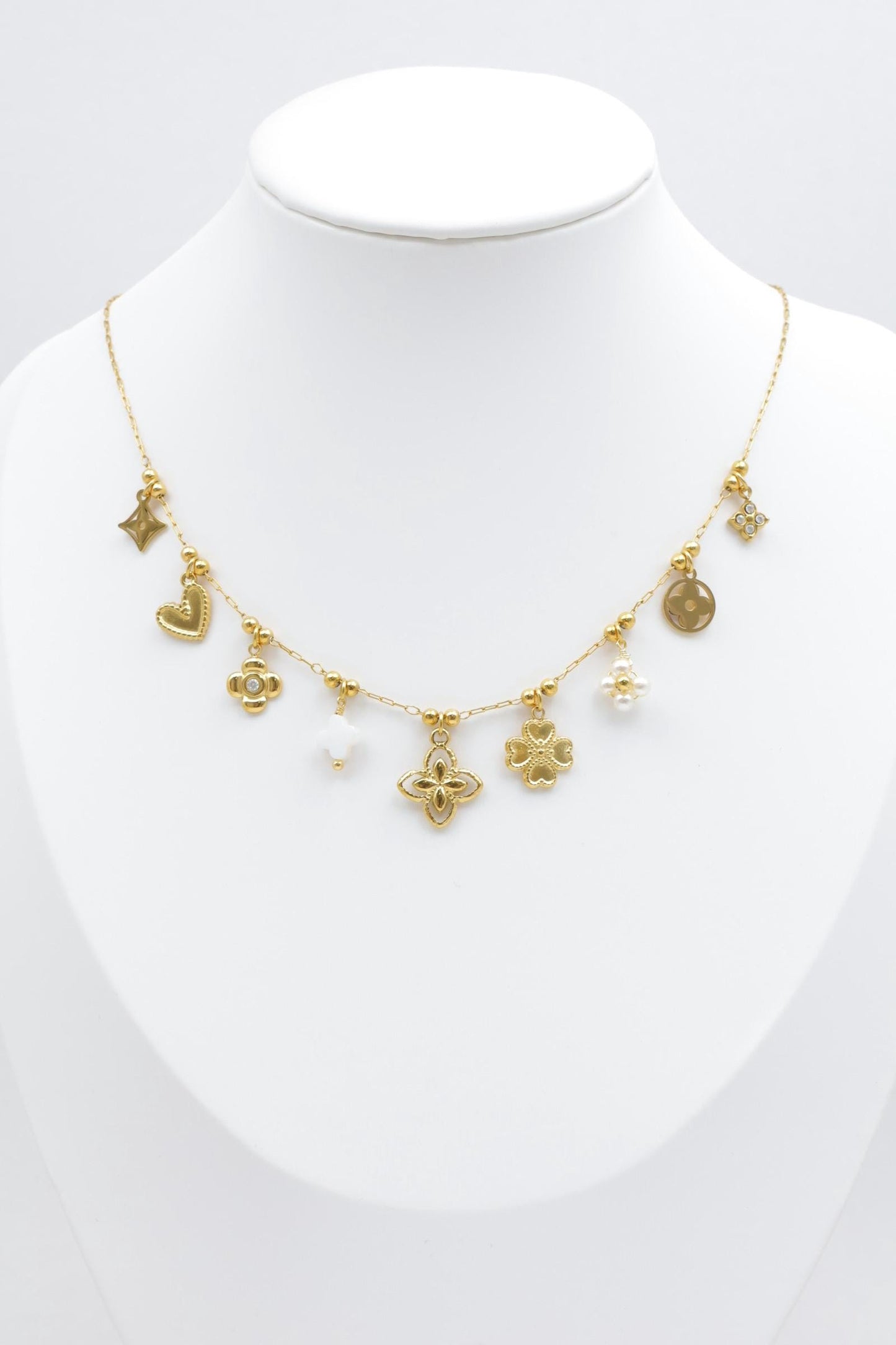 Collier fine breloque bohème en acier inoxydable doré