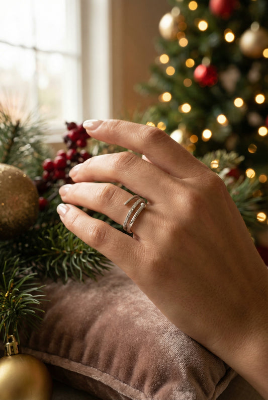 Bague clou - Bague ajustable effet clou enroulé - Acier inoxydable