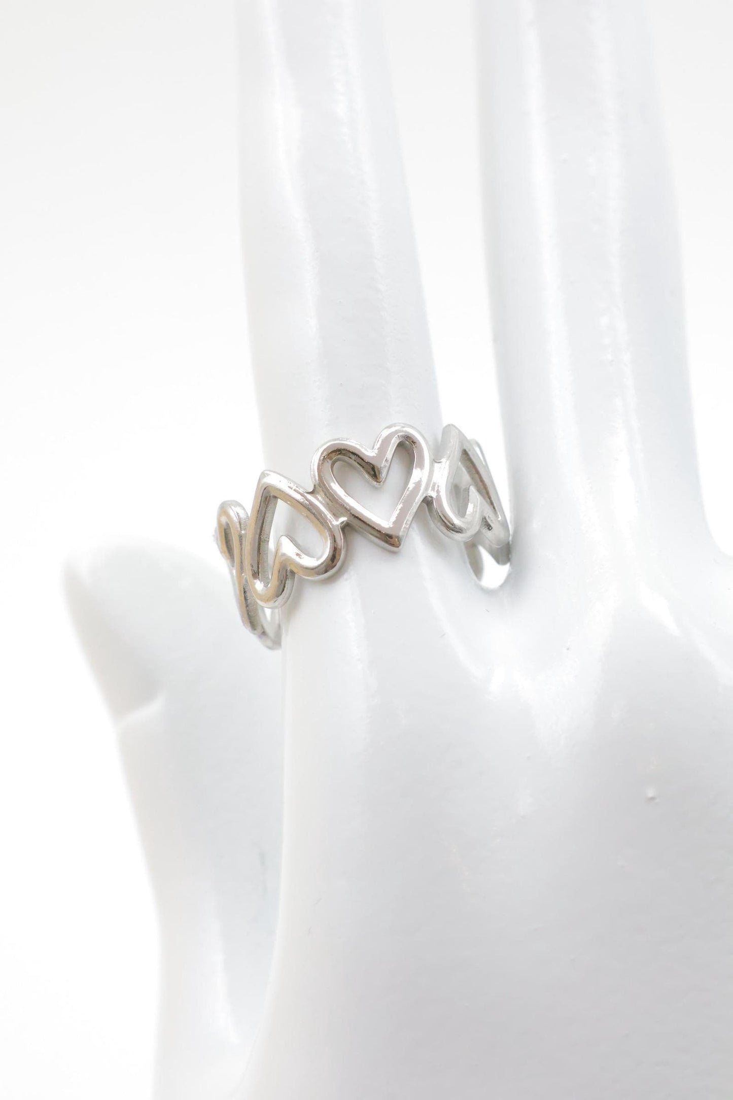 Bague Luvia - Bague ajustable à cœurs - Acier Inoxydable