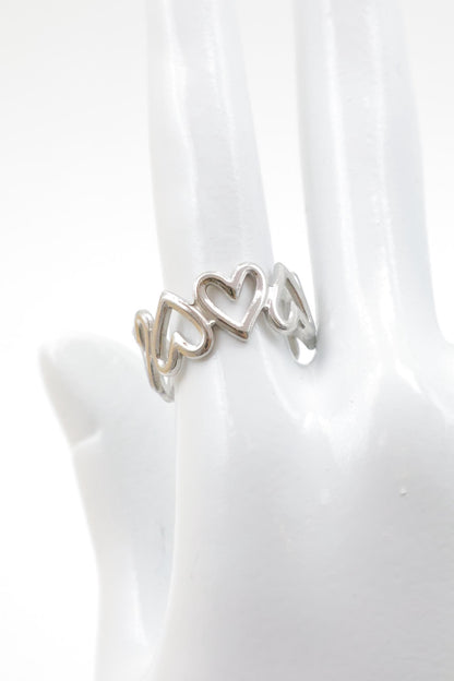 Bague Luvia - Bague ajustable à cœurs - Acier Inoxydable
