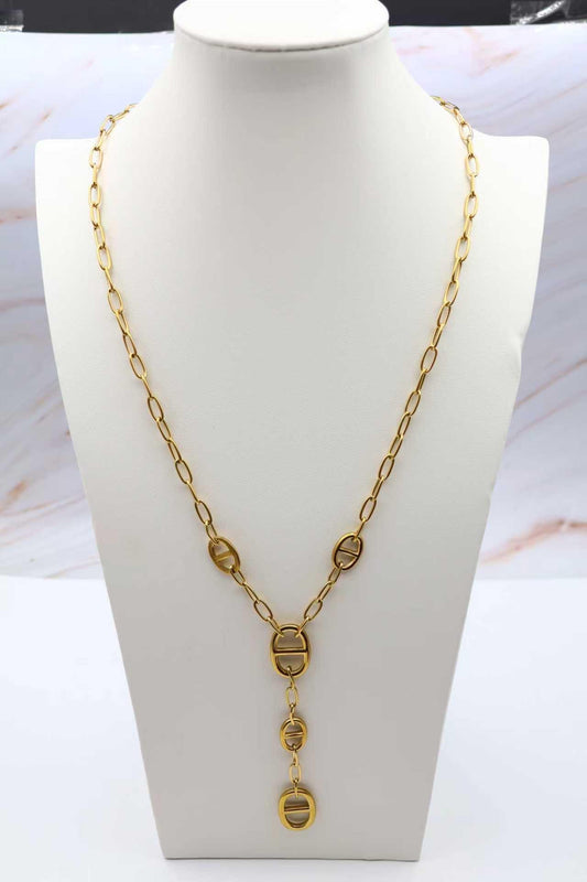 Collier Sautoir en Y Maille marine en acier inoxydable