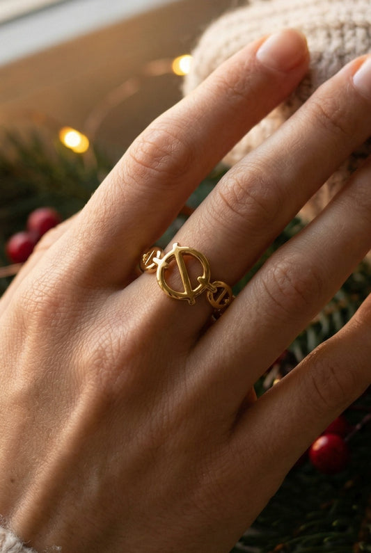 Bague Alicia - Bague maille marine en acier inoxydable