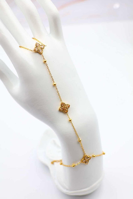 Bracelet Aina - Bracelet de main trèfles - Acier inoxydable