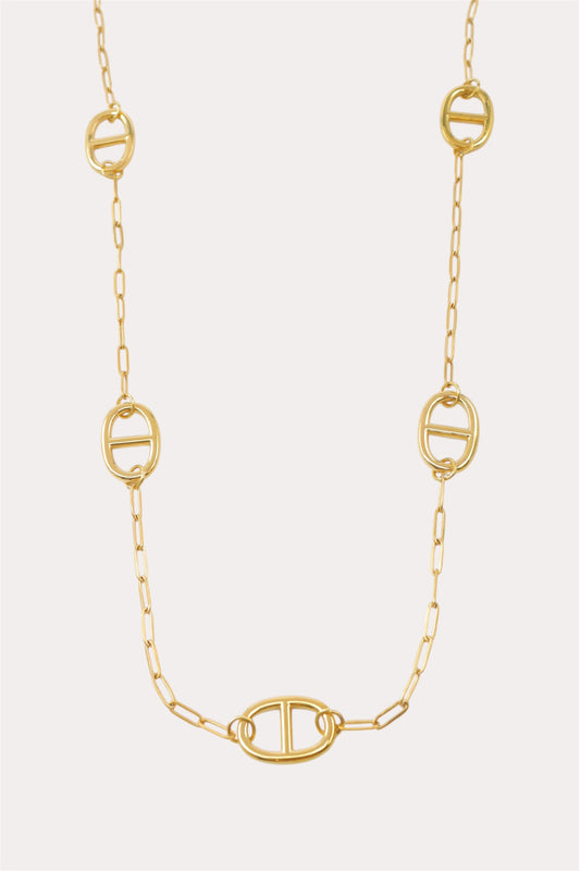 Collier Sautoir Maille marine en acier inoxydable doré