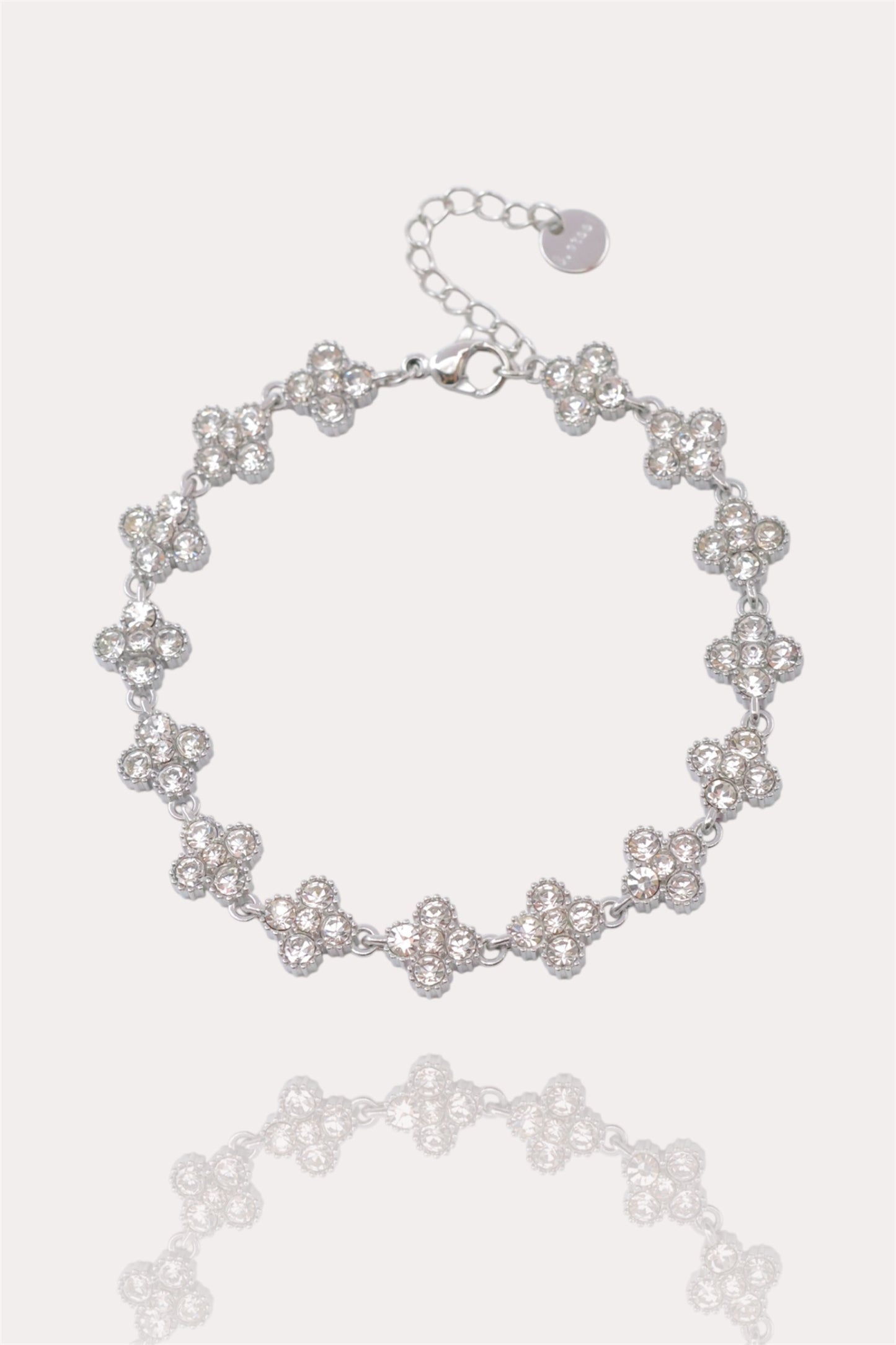 Bracelet Monaco - Bracelet trèfles zircon - Acier inoxydable