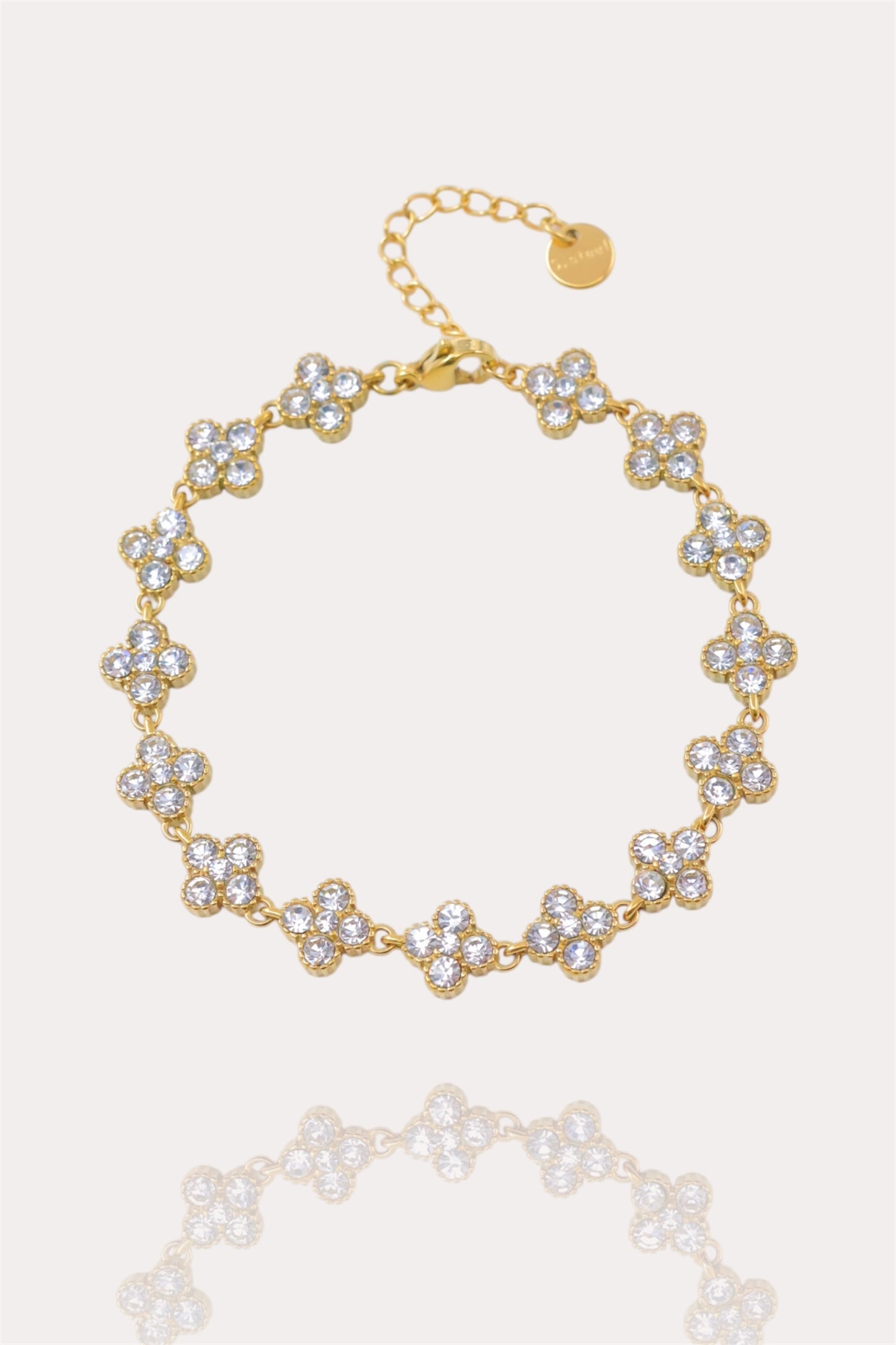 Bracelet Monaco - Bracelet trèfles zircon - Acier inoxydable