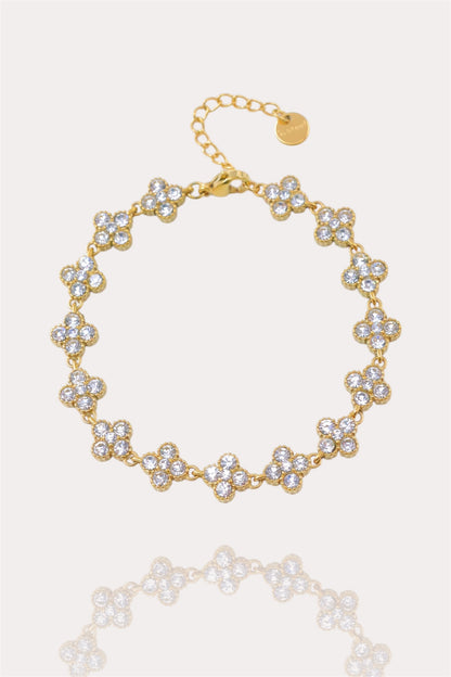 Bracelet Monaco - Bracelet trèfles zircon - Acier inoxydable
