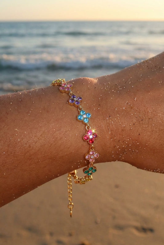 Bracelet Monaco - Bracelet trèfles zircon - Acier inoxydable