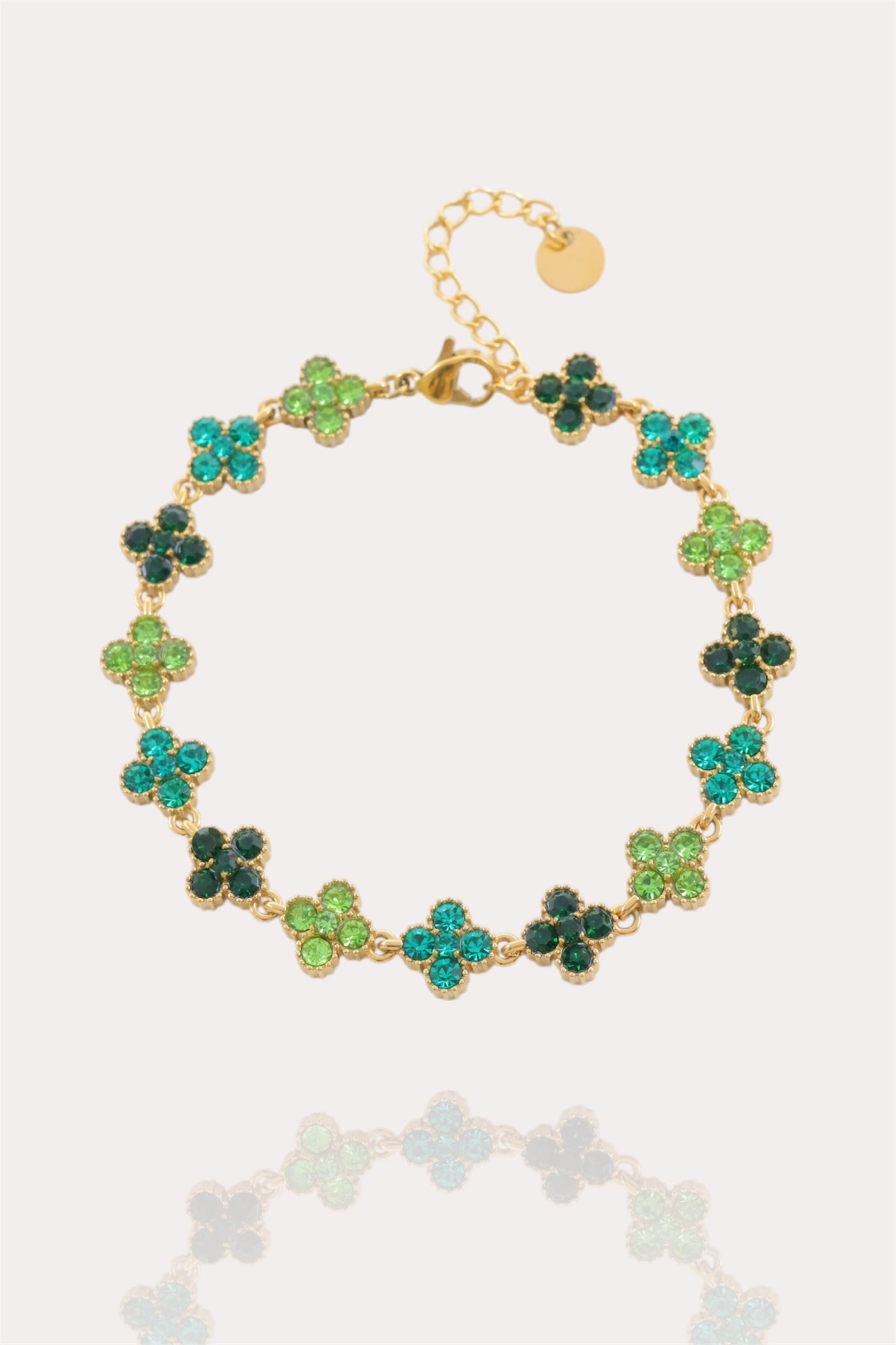 Bracelet Monaco - Bracelet trèfles zircon - Acier inoxydable