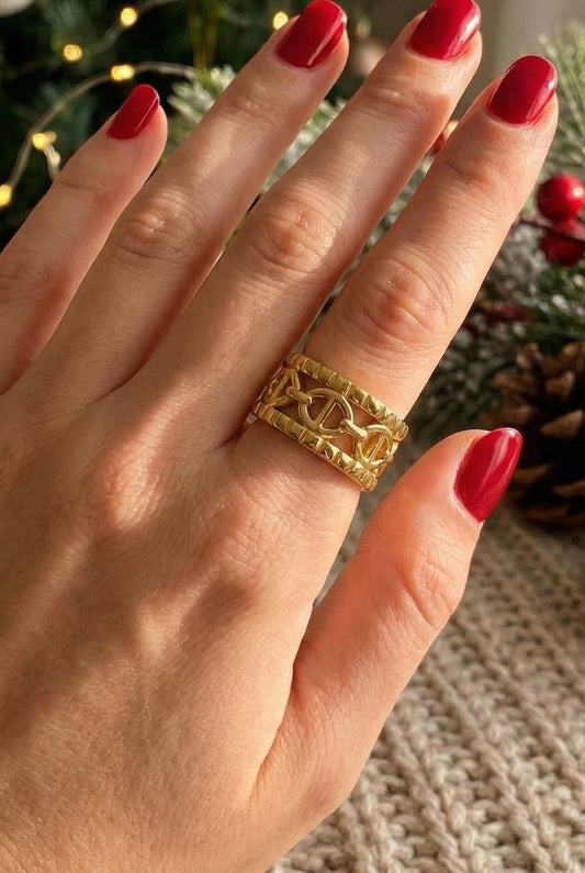 Bague Anna - Bague maille marine en acier inoxydable