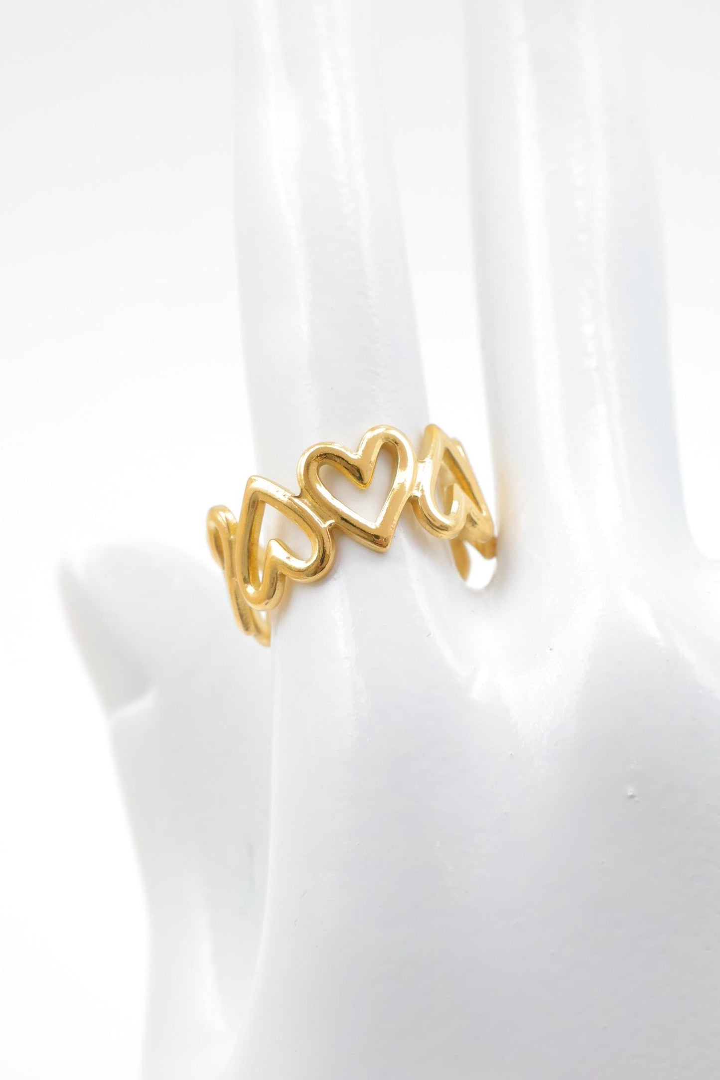 Bague Luvia - Bague ajustable à cœurs - Acier Inoxydable