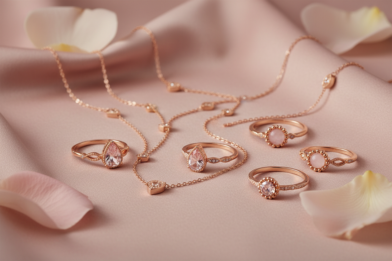 Bijoux rose doré pour Icono Jewels