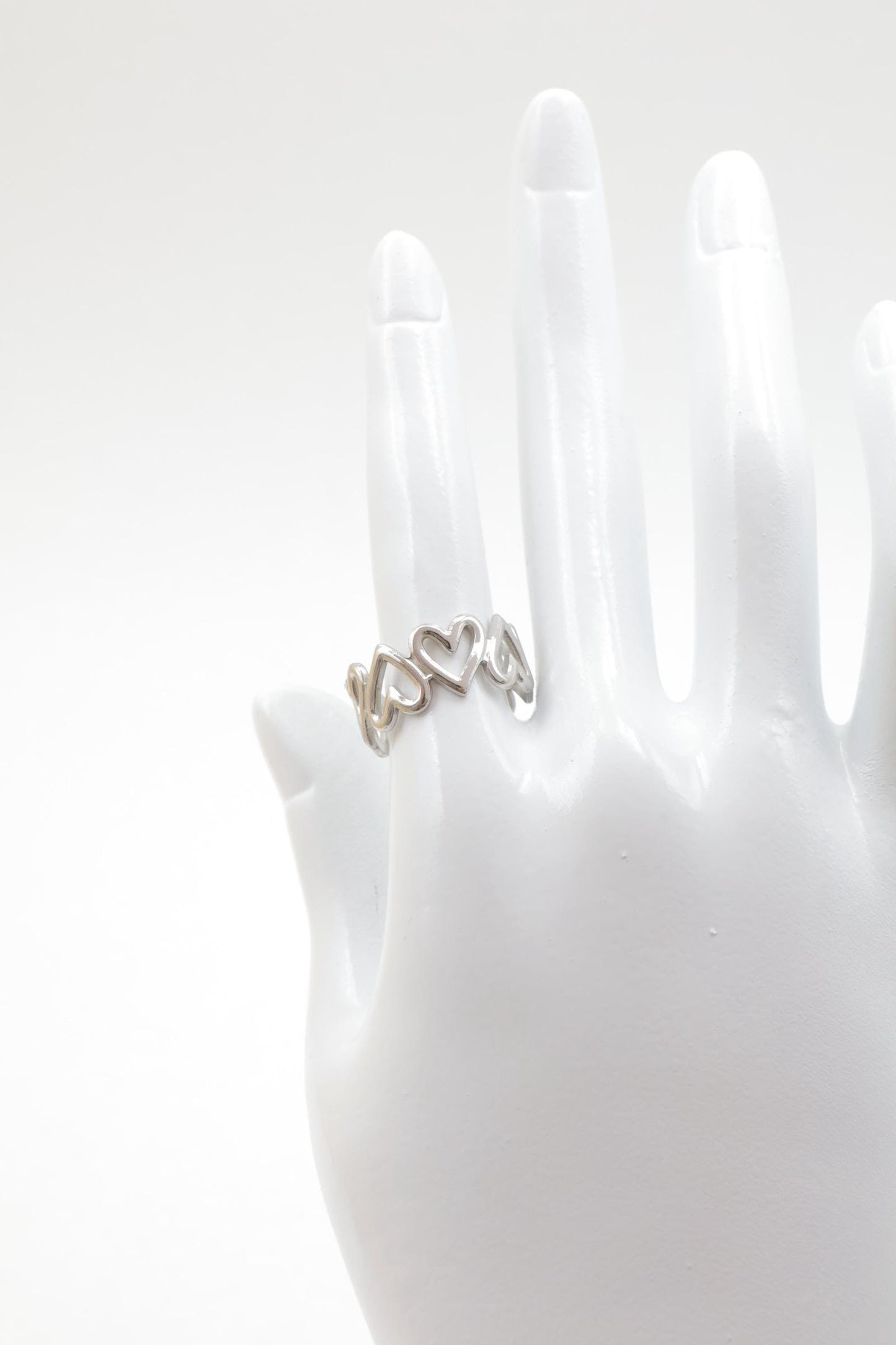 Bague Luvia - Bague ajustable à cœurs - Acier Inoxydable