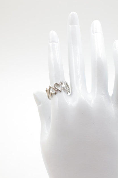 Bague Luvia - Bague ajustable à cœurs - Acier Inoxydable