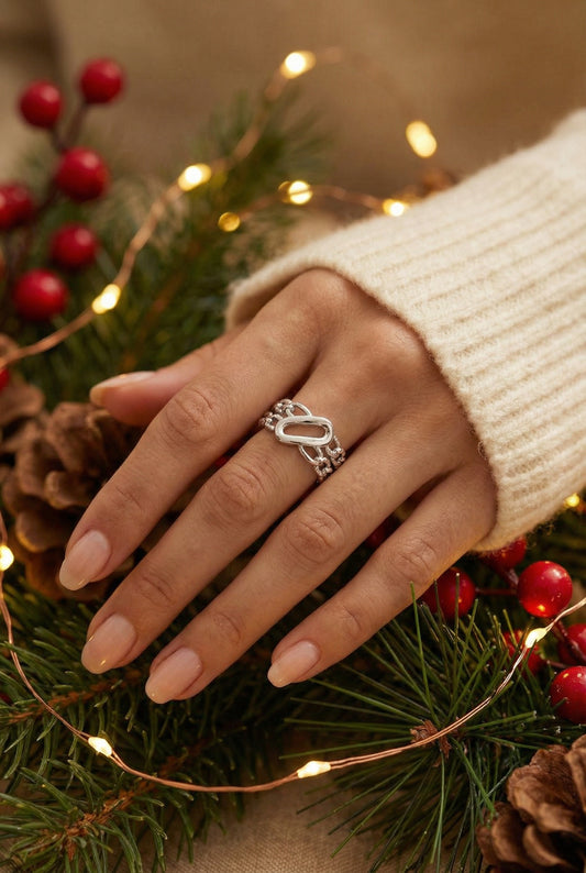 Bague Maillor - Bague chaîne dorée maille ajustable – Acier inoxydable