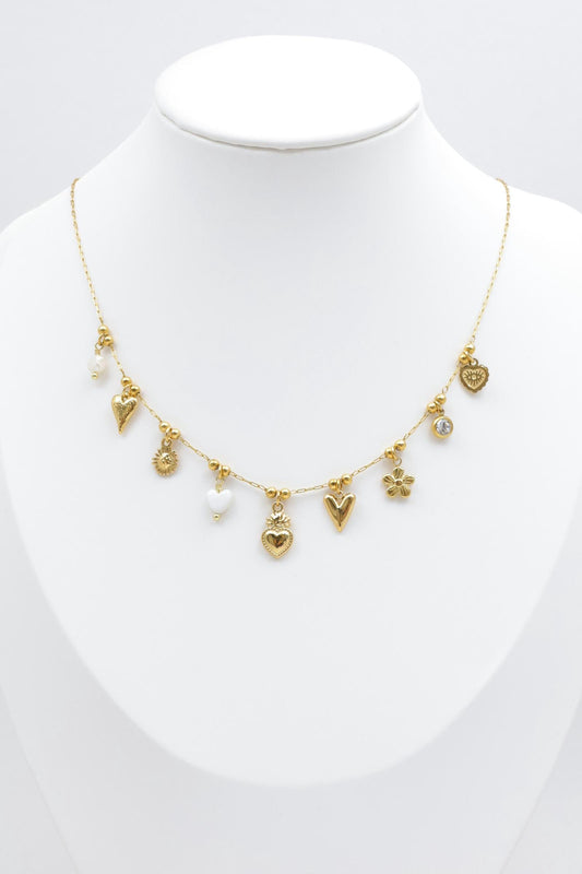 Collier fine breloque bohème en acier inoxydable doré