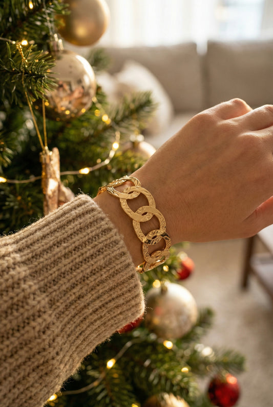 Bracelet Eclor - Bracelet jonc doré - Acier inoxydable